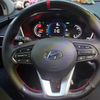 Custom Car Steering Wheel Cover Carbon Fiber Genuine Leather 100% Fit For Hyundai Santa Fe 2019 Auto Interior Accessories