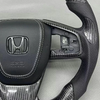 Honda Custom Real Carbon Fiber Civic Steering Wheel Perforated Nappa Leather Honda Civic Si EX LX Model Steering Wheel