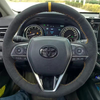 Custom Car Steering Wheel Braid Cover Soft Suede 100% Fit For Toyota Camry 2018-2019 Avalon 2019 RAV4 2019 Corolla 2019-2020