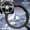Custom Car Steering Wheel Cover For Audi A1 (8X) Sportback A3 (8V) A4 (B9) Avant A5 (F5) Q2 Suede Steering Wrap Accessories