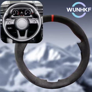 Custom Car Steering Wheel Cover For Audi A1 (8X) Sportback A3 (8V) A4 (B9) Avant A5 (F5) Q2 Suede Steering Wrap Accessories