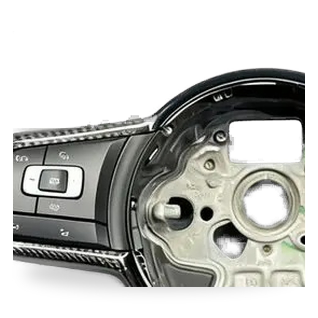 Custom Carbon Fiber Car Steering Wheel With Leather Olive Green Trim For Vw Golf Gti Mk8 Sports Assembly Up