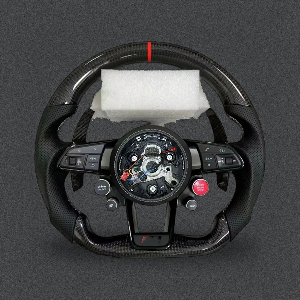Custom Volkswagen Line Sport Car Steering Wheel Custom Detail Leather Flat Bottom Steering Wheel With Paddl