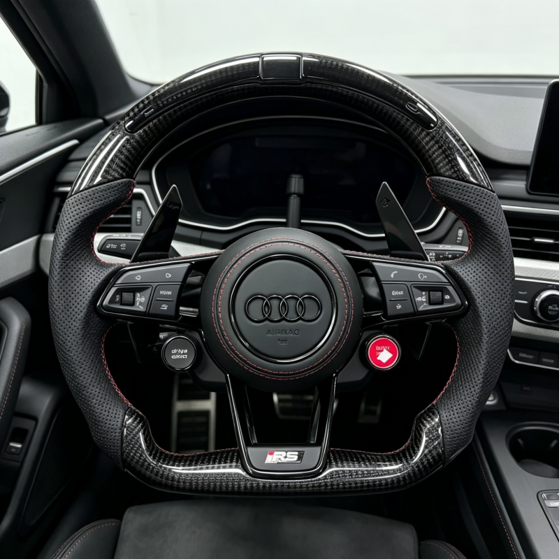 Close up of Leather and Carbon Fiber Texture