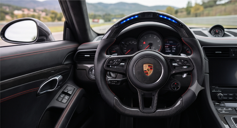 Custom Forged Carbon Porsche 911 Carrera LED Steering Wheel