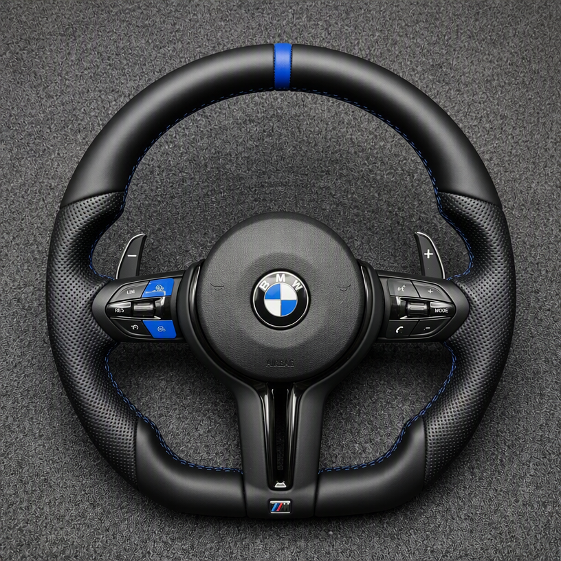 For BMW 3 Series M3 F30 F31 F34 F35 F80 2012–2019 Custom Made Nappa Leather Steering Wheel-YINGGENE