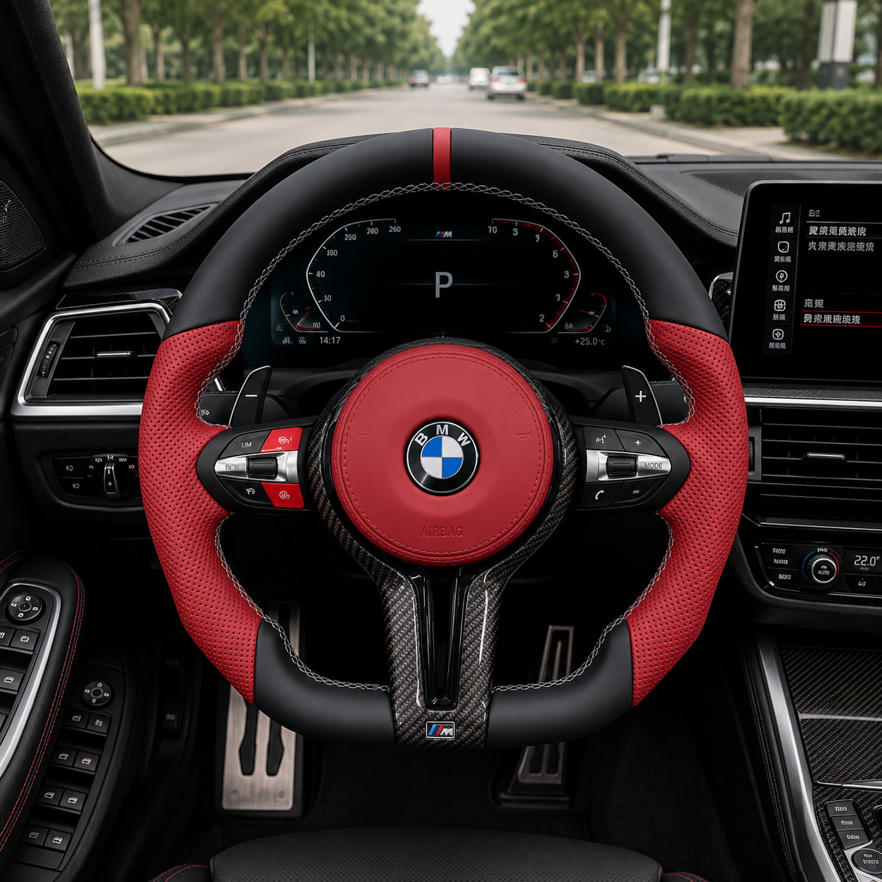 M Sport Full Leather Steering Wheel for BMW M5 F01 F02 F03 F05 F06 F07 F10 F11 F12 F13 With Paddles