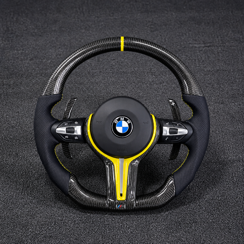 For BMW X5 Series F15 X5M F85 2014 – 2018 Custom Real Carbon Fiber Steering Wheel - YINGGENE