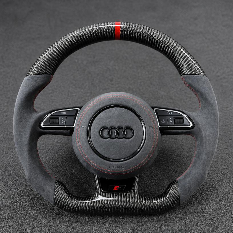 Custom Real Carbon Fiber Steering Wheel for Audi A3 S3 RS3 8L 8P 8V 8Y 1996-2026 - YINGGENE