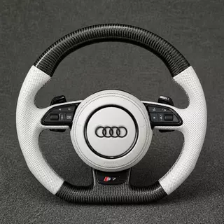 Custom Genuine Carbon Fiber & Napa leather Steering Wheel for Audi Q7 SQ7 4L 4M 2005‑2026 - YINGGENE