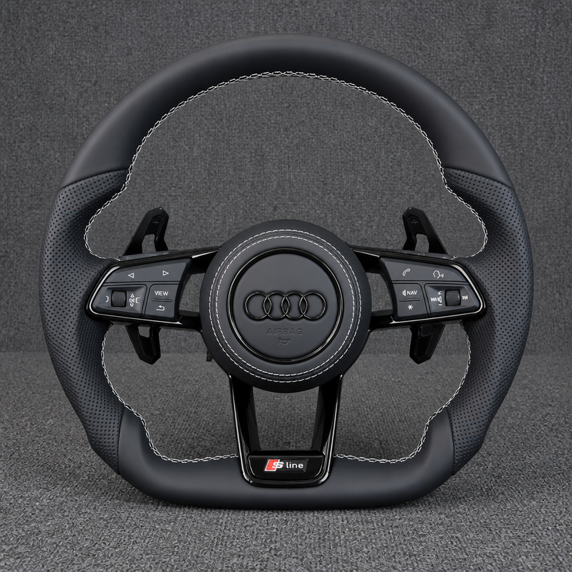 Custom Genuine Carbon Fiber Steering Wheel for Audi R8 Type42 Type4S 2006‑2024 Coupé Spyder - YINGGENE