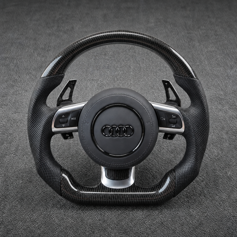 Custom Real Carbon Fiber Steering Wheel for Audi TTS TTRS TT Coupe Roadster 1998-2026 - YINGGENE
