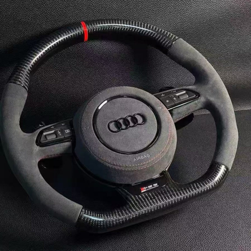 Sports style interior upgrade, universal compatible Audi multifunctional steering wheel accessories.