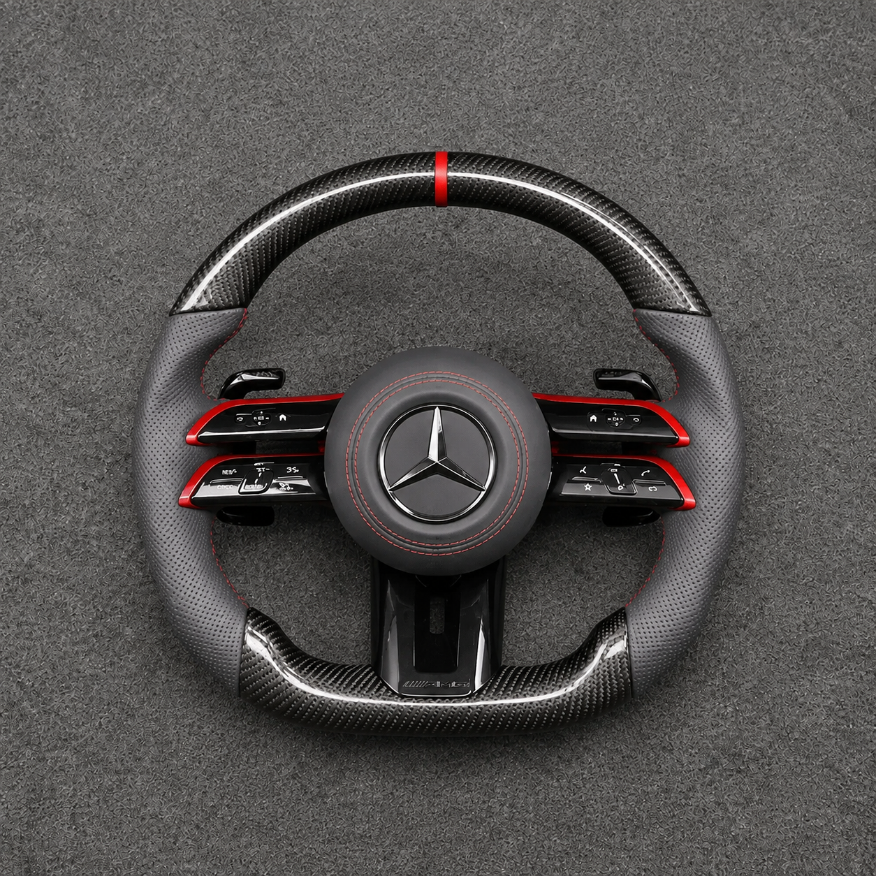 Mercedes A B C E S GLC GLE 2003-2026 W203-W206 W211-W214 Custom Real Carbon Fiber AMG Steering Wheel -YINGGENE