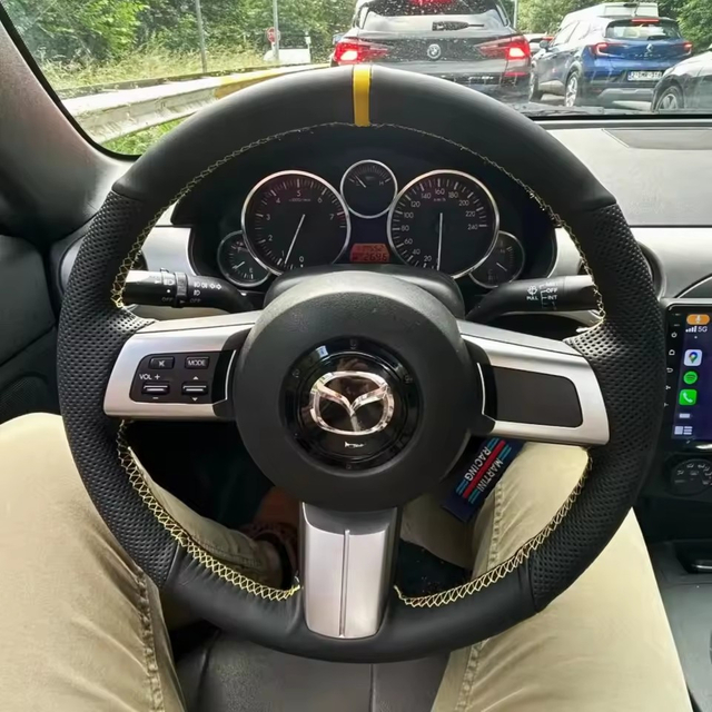 Custom Car Steering Wheel Braid Cover Soft 100% Fit For Mazda MX-5 Miata 2009-2013 RX-8 2009-2013 Car Products Steering Wrap
