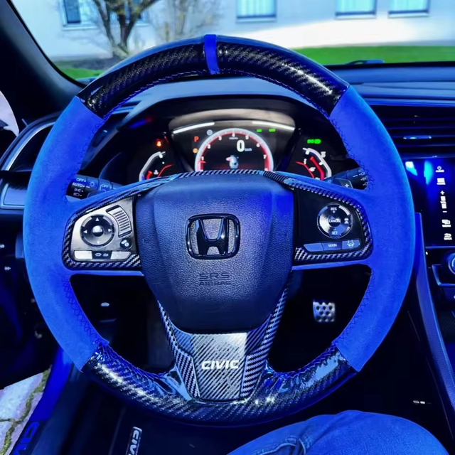Custom Car Steering Wheel Braid Cover Soft 100% Fit For Honda Civic 10 2016-2021 CR-V CRV 2017-2021 Car Products Steering Wrap