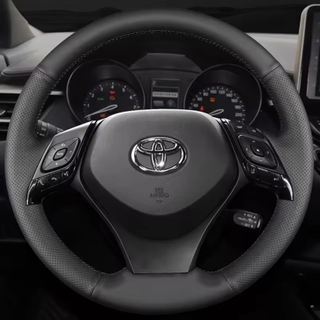 Custom Car Steering Wheel Braid Cover Breathable Genuine Leather 100% Fit For Toyota C-HR CHR 2016 2017 2018 2019 Izoa 2018 2019