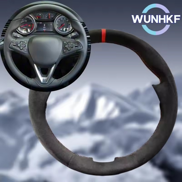 Custom Car Steering Wheel Cover For Opel Astra (K) Corsa (E) Crossland X Grandland X Insignia Suede Steering Wrap Car Interior