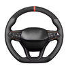 DIY Car Steering Wheel Cover Black Suede Genuine Leather For Seat Leon Ateca Tarraco 2020 2021 Seat Cupra Leon Car Accessories