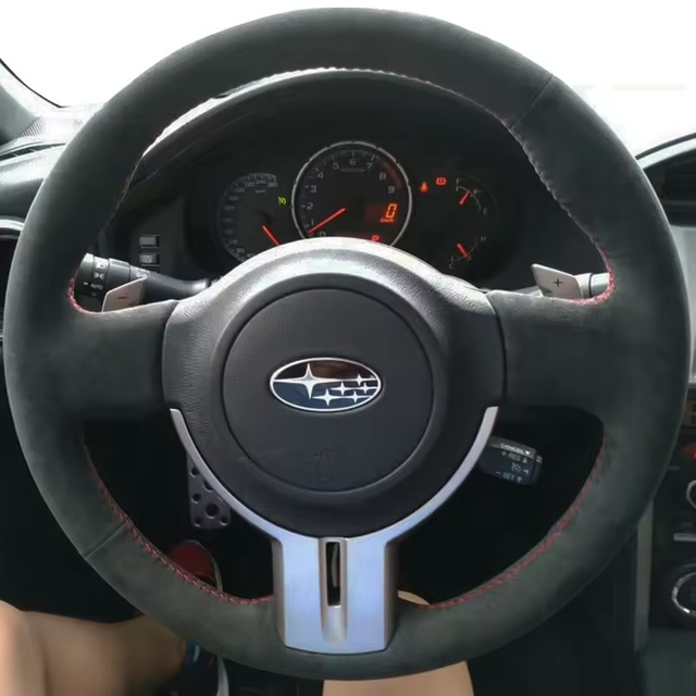 Custom Car Steering Wheel Cover Suede 100% Fit For Subaru BRZ 2012-2015 Scion FRS Toyota 86 2012-2015 Auto Interior Accessories
