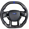 Suitable for Ford Raptor Carbon Fiber Steering Wheel F150 Flat Bottom Sports Genuine Leather Perforated OEM Upgrade