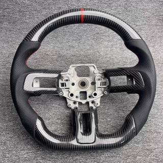 Mustang Steering Wheel 12 O'Clock Ring Ford Steering WheelFord Custom Real Carbon Fiber Mustang Steering Wheel