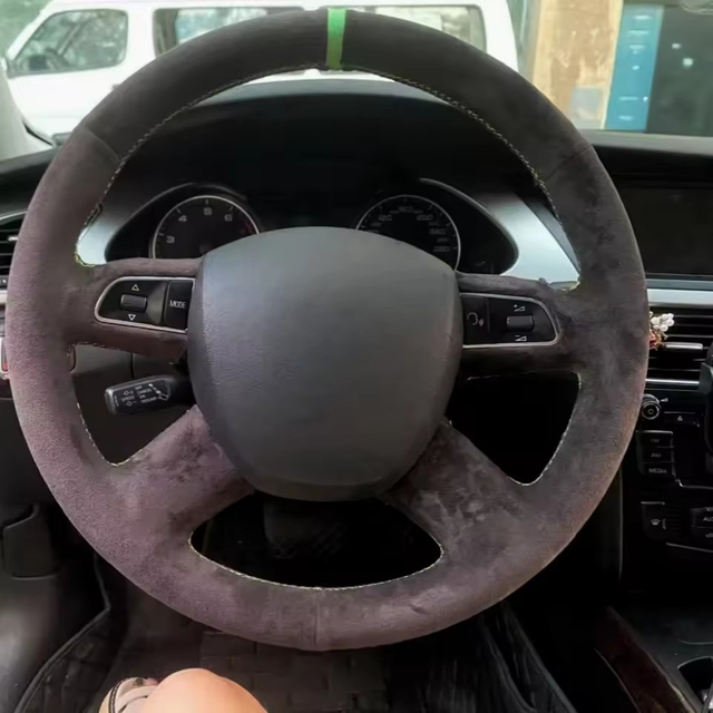 Custom Car Steering Wheel Braid Cover 100% Fit For Audi Old A4 B7 B8 A6 C6 2004-2011 Q5 2008-2012 Car Products Steering Wrap