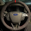 Custom Car Steering Wheel Cover Suede 100% Fit For Ford Mondeo Fusion 2013-2019 EDGE 2015-2019 Auto Interior Accessories