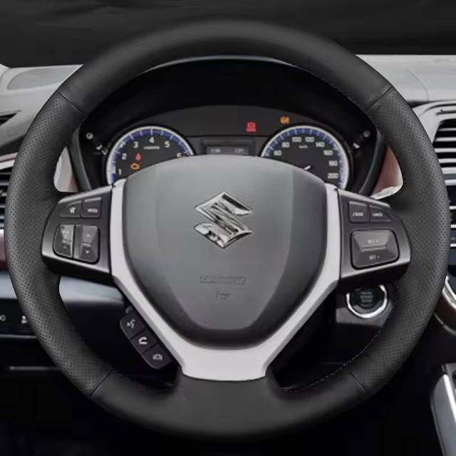 Custom Car Steering Wheel Braid Cover Genuine Leather 100% Fit For Suzuki CELERIO S-CROSS SX4 2013 2014 Suzuki Vitara 2015