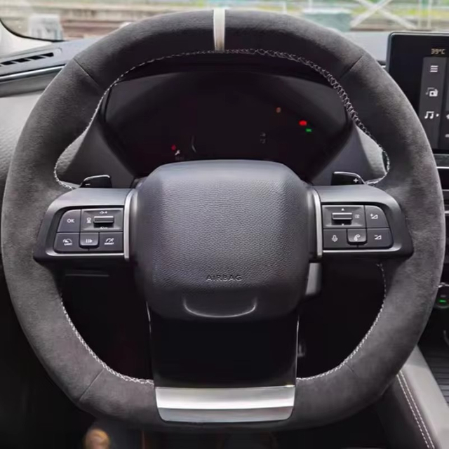 DIY Car Steering Wheel Cover Suede Leather Non-slip Ventilation Black Braid For Citroen C4 2021 2022 2023 Year Car Accessories