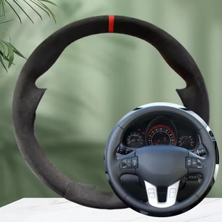Custom DIY Car Steering Wheel Cover For Kia Sportage 3 2011-2014 Kia Ceed Cee'd 2010-2012 Suede Steering Wrap Car Accessories