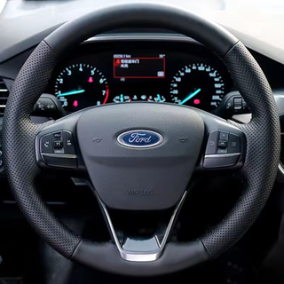 Custom Car Steering Wheel Braid Cover Genuine Leather 100% Fit For Ford Focus 4 2019 2020 Fiesta 2017-2019 Tourneo 2018 2019