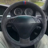 Custom Car Steering Wheel Braid Cover Suede Fit For BMW E60 (Sedan) E61 (Touring) 530 523 523li 525 520li 535 545i Car Interior