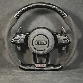Matte Carbon Fiber Audi RS4 RS6 TT Steering Wheel with Alcantara Stitching