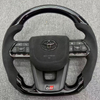 Alcantara Steering Wheel for Toyota Crown Prado Yaris Featuring Real Carbon Fiber