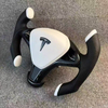 Aircraft Steering Wheel with Leather Airbag Cover for Tesla Model 3 Y S X