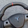 Matte Carbon Tesla Plaid Steering Wheel M-Tri Color Stitching T100% Fitment Guarantee Tesla