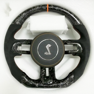 Forged carbon fiber Ford Mustang steering wheel Ford Custom Real Carbon Fiber Mustang Steering Wheel
