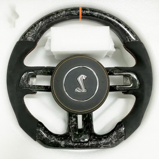 Forged carbon fiber Ford Mustang steering wheel Ford Custom Real Carbon Fiber Mustang Steering Wheel