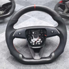 Custom Matte Carbon Tesla Plaid Steering Wheel for Model 3 Model Y Model S X