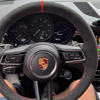 Custom Car Steering Wheel Cover Suede 100% Fit For Porsche Taycan Boxste Panamera Macan Cayenne 718 911 9YA 971 Car Accessories