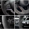 Custom Car Steering Wheel Cover Suede 100% Fit For Porsche Taycan Boxste Panamera Macan Cayenne 718 911 9YA 971 Car Accessories