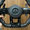 Gloss Carbon Mercedes E63 AMG Racing Steering Wheel Mercedes A B C S Class Custom Carbon Fiber Steering Wheel with LED Shift Lights