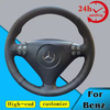 Custom Car Steering Wheel Braid Cover 100% Fit For Mercedes Benz C-Class W203 SLK-Class R171 2004-2008 Auto Interior Accessories