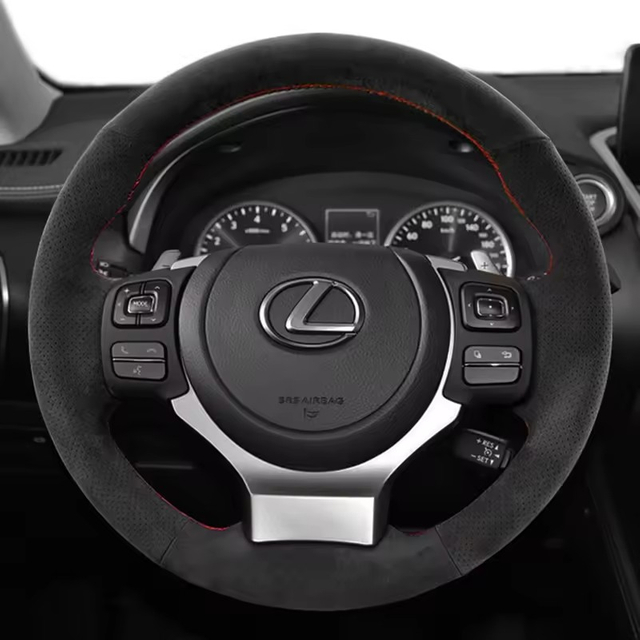 Custom Car Steering Wheel Braid Cover Suede Leather 100% Fit For Lexus NX300 NX300H IS350 2015-2021 Auto Interior Accessories