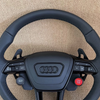 Contrast Stitching Genuine Leather Audi S4 S6 Steering Wheel Perforated Nappa Leather Audi A7 A8 Model Steering Wheel