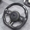 True Carbon Fiber Steering Wheel for Ford Mustang with LED Thumb Carbon Plate