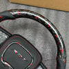 Dodge Forged Carbon Fiber Steering Wheel for Charger Challenger SRT with Leather Airbag Cover