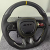 Matte Carbon Fiber Steering Wheel for Dodge SRT Charger Durango with Leather Airbag Cover