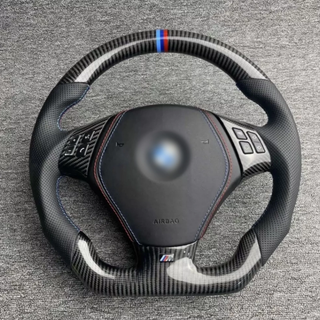 BMW Custom Real Carbon Fiber Steering Wheel For E90 E91 E92 Flat Bottom BMW Steering Wheel
